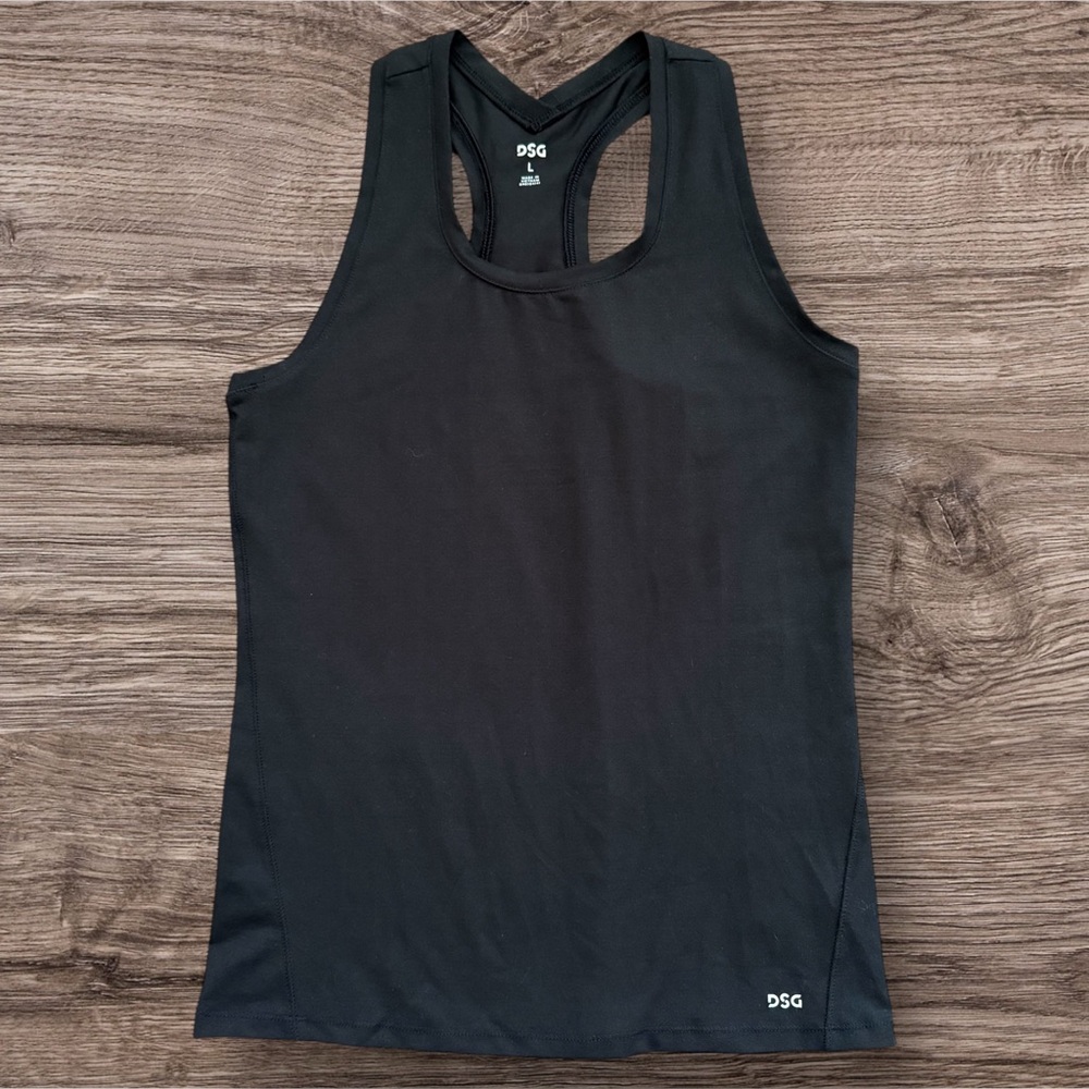 DSG Black Fitted Sleeveless Tank Top